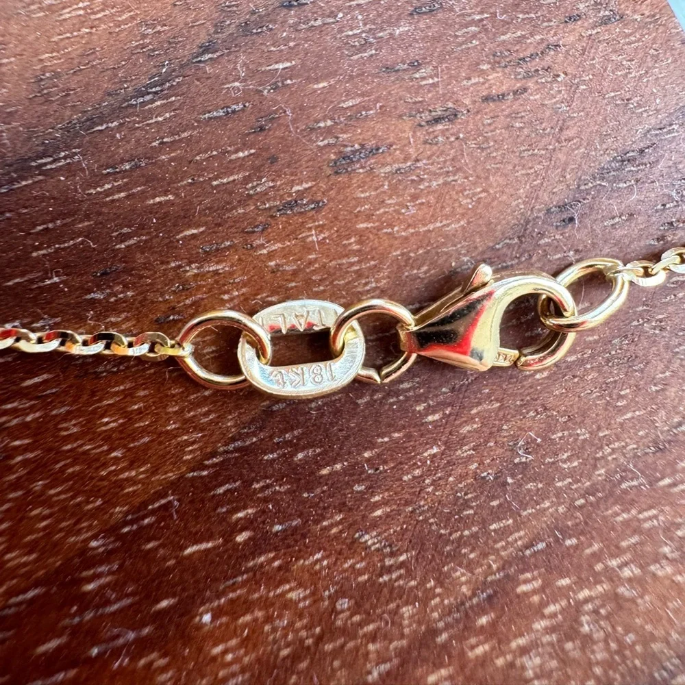 18k Gold Diamond Cut Cable Chain Necklace - 16” - Picture 3 of 6